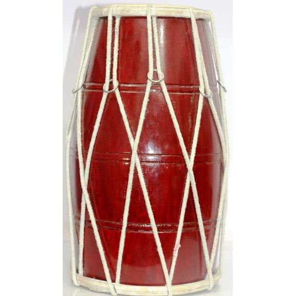 Wooden Dholak Indian Folk Musical Instrument Drum Nuts N Bolt