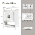 thumbnail image 5 of EVOKEDEN 24" Bathroom Vanity with Sink, Freestanding Modern Cabinet Vanity with LED Light, 2 Soft Closing Cabinet Door with Organizer, White, 5 of 8