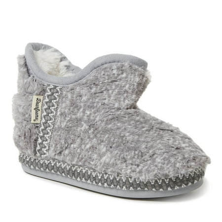 Dearfoams Kid's Girls Charlotte Fuzzy Bootie Slipper