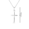 thumbnail image 5 of LeCalla 925 Sterling Silver Timeless Classic Cross Pendant Necklace with Cable Chain, 18+2 Inches, 5 of 9