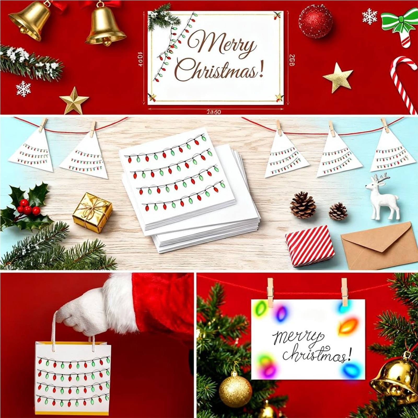 Clode Christmas Lights Stickers for Crafts 32PCS Christmas Light Embellishment 3D Stickers Gem Border Sticker Lights Glitter Adhesive Decals for Xmas Crafts Scrapbooks Decoration