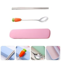 LEORX 1 Set Reusable Chopsticks Spoon Combo Assorted Color Portable Tableware
