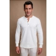 thumbnail image 5 of Men's Cottonique M17776 Latex Free Organic Cotton Long Sleeve Henley Shirt (Natural XL), 5 of 5