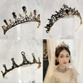 thumbnail image 2 of Racing Butterfly 1pc bride retro black crystal crown queen tiara brides wedding jewelry, 2 of 8