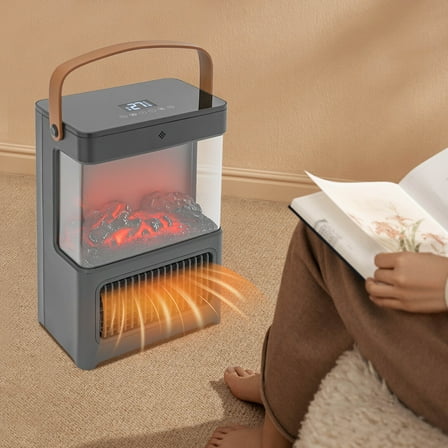 Electric Fireplace Heater for Indoor Use, 1500W Remote Control Fireplace Stove with Realistic 3D Flame, Double Safety Protection, Portable Fireplace Heater for Home Office
