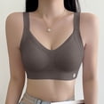 thumbnail image 4 of Ohufall Women's Wide Strap Bra Solid Color Seamless Wireless Bras Push Up Breathable Daily Bralette, 4 of 6