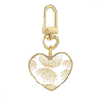 thumbnail image 1 of La cultura japonesa de otoño blanco Llavero de metal en forma de corazón dorado, 1 of 3