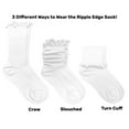 thumbnail image 6 of Jefferies Socks Womens Ruffle Cotton Knit Dress Slouch Scrunch Crew Cuff Ankle Socks 4 Pair Pack, 6 of 7