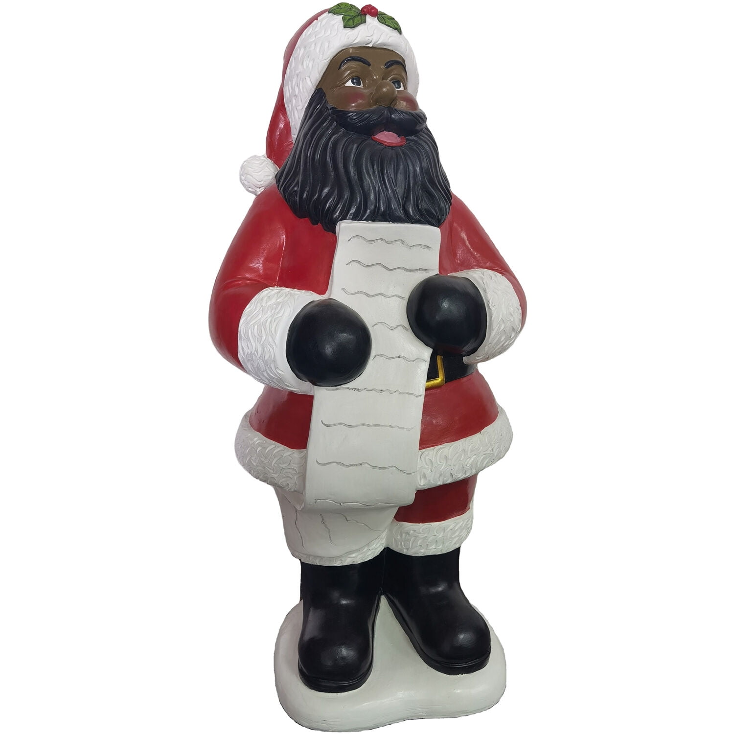 16" African American Handcrafted Santa Claus Figurine Holiday Christmas Decor 