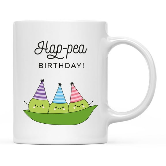 Koyal Wholesale Funny Food Pun 11oz. Ceramic Coffee Tea Mug, Peas