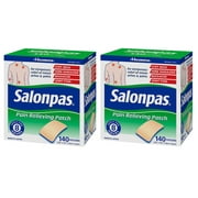 Salonpas Pain Relieving Patch, 140 Patches each box. Pack of 2 boxes.