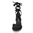 thumbnail image 3 of BLISSFUL STEP Women's Solid Color Lace up High Block Heeled Sandals, 3 of 7