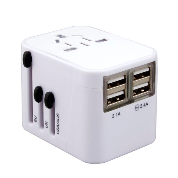 Adaptador de enchufe internacional universal todo en uno con 4 puertos USB Cargador de corriente alterna para viajes mundiales con enchufe AU US UK EU sidaley DZ4383-02B