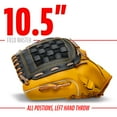 thumbnail image 3 of Franklin Sports Field Master Baseball + Softball Glove - Adult + Youth Mitt - 10.5" Lefty - Black/Tan, 3 of 7