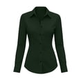 thumbnail image 5 of IUYRTFE Women Lapel Collar Button Down Long Sleeve Shirt for Casual Office Daily Wear, 5 of 6