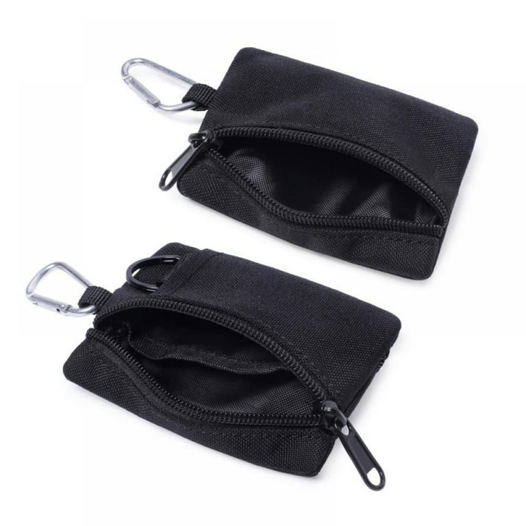 Small Key Ring Wallet FOB Holder Keychain Credit Card Wallet for Men Teen  Boys EDC Coin Purse with Carabiner Clip Key Ring for Car Outdoor 