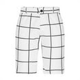 thumbnail image 5 of IROINNID Bermuda Shorts for Men Plaid Five-point Pants Suit Shorts Have Pockets Button Pants,White, 5 of 6