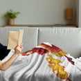 thumbnail image 3 of Dragon Soft Flannel Fleece Throw Blanket, Funny Spitting Winged Cartoon Mascot Playroom Childish Princess Illustration, Cozy Plush for Indoor and Outdoor Use, 50" x 70", Orange Red, by Ambesonne, 3 of 5