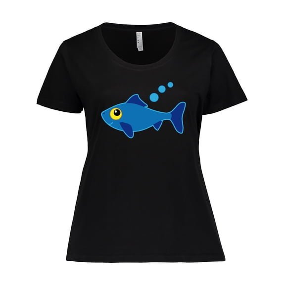 Inktastic Fishing Blue Fish Women's Plus Size T-Shirt