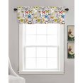 thumbnail image 3 of Retro Plant Linen Curtain Valance for Bedroom/Bathroom/Kitchen/Office/Living/Dining Room Window,Colorful Country Rustic Blossom Flower Herb Rod Pocket Topper Decorative Cafe Drapes Panel 42"x18", 3 of 6