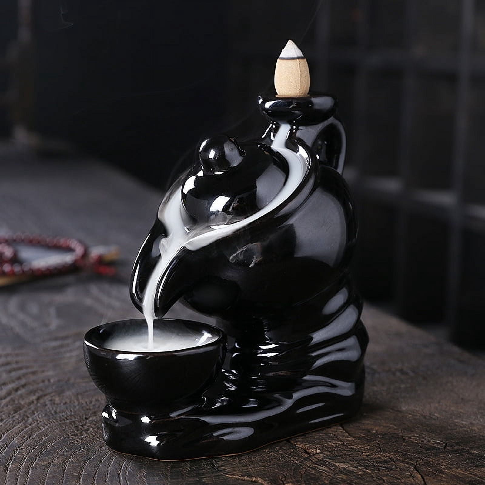 Incense Stick Holder Meditation Accessories Ceramic Backflow Aromatherapy Stove Room Decoration Crafts Creative Teapot Sandalwood Stove Incense Holder for Sticks