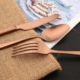 thumbnail image 6 of Scheam 5 Pcs Matte Satin Finish Flatware,Stainless Steel Tableware Set,Mirror Polished Cutlery Set,Knives Forks and Spoons Set for Home Kitchen Restaurant, Dishwasher Safe (Rose Gold), 6 of 7