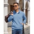 thumbnail image 6 of COOFANDY Mens Quarter Zip Pullover Quilted Sweatshirt Knit Long Sleeve Mock Neck Sweater Polo with Pocket, 6 of 6
