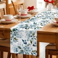 thumbnail image 5 of Watercolor Flowers Table Runner - 48 Inch Long Spring Floral Leaves Botanical Blue Cotton and Linen Blended Dress Scarves Farmhouse Table Runner for Kitchen Dining, Coffee Table, 13" x 48", 5 of 8
