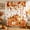 Burnt Orange, variant on Fall Shower Curtain For Bathroom, Waterproof Fabric 72x72 Bath Curtain, Blue Orange Washable Bathtub Curtain, Pumpkin leaf Thanksgiving Pattern, Autumn Foliage Farmhouse Bathroom Decor,12 Hooks