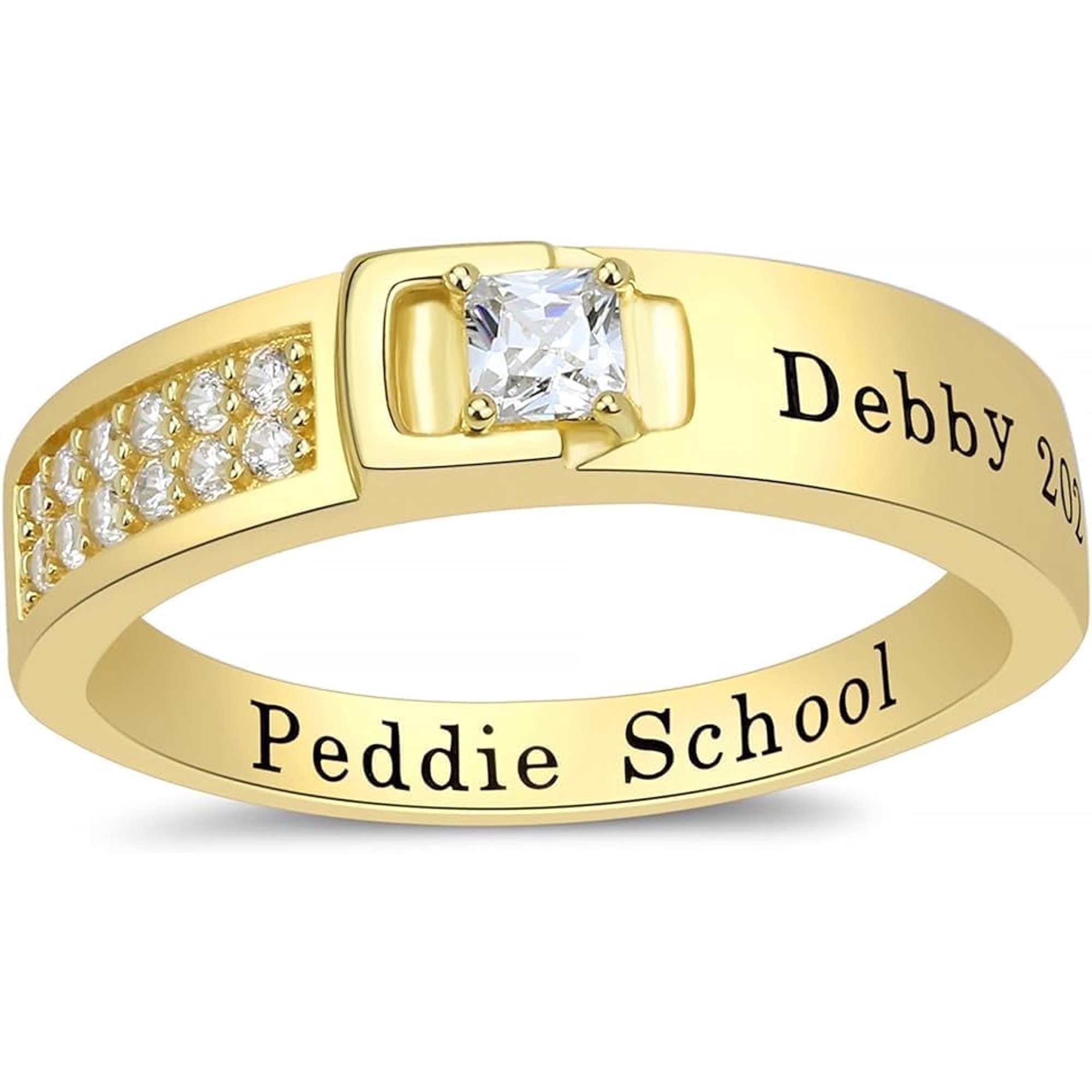 Ccjcinata Personalized Customizable class rings for men high school graduation rings for men ( Gold Plated)