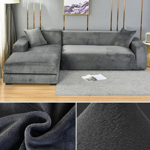 Velvet Sofa Cover Thick Elastic 1/2/3/4 Seater Sofa Cover for Living Room Velvet Plush L Shaped Corner Sofa Cover Couch Cover