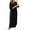 Black, variant on IROINNID Sales Long Sleeve Dress for Women Full-Length Shift Dress V-Neck High Waist 3/4 Sleeve Long Dress,Black