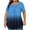 Blue, variant on yillto 2025 Womens Plus Size Tops Summer Short Sleeve Squared Neck Pleated Casual Loose Shirts L-5XL