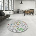 thumbnail image 4 of Ahgly Company Machine Washable Indoor Square Transitional Pearl White Beige Area Rugs, 6' Square, 4 of 7