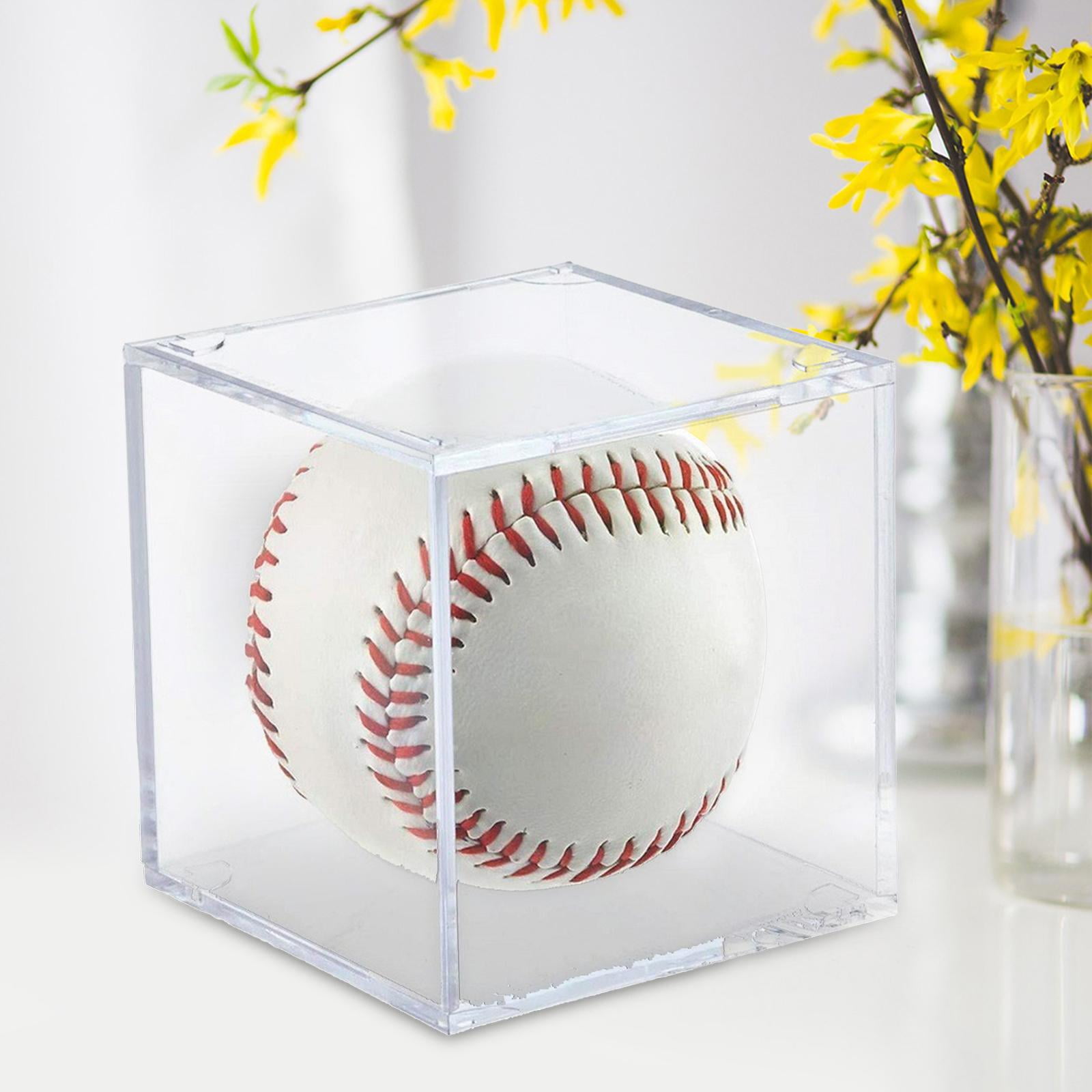 Vitrina De Acrílico Y Madera Para Pelotas De Béisbol, Expositor Transparente Con Base De Madera, Ideal Para Coleccionables Y Recuerdos Deportivos