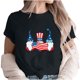 thumbnail image 1 of Camiseta de Cuello de la Tripulación de la Impresión Del Día de la Independencia de las Mujeres, Camiseta Casual Elegante para las Mujeres, 1 of 3