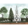thumbnail image 2 of Jacobs, Billy 24x19 Black Ornate Wood Framed with Double Matting Museum Art Print Titled - The Old Stanwood Church, 2 of 4