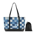 thumbnail image 7 of FORMRS Laptop Tote Bag for Women with 15.6" Computer Compartments Handbag, Blue and Gray Plaid Pattern, 7 of 7