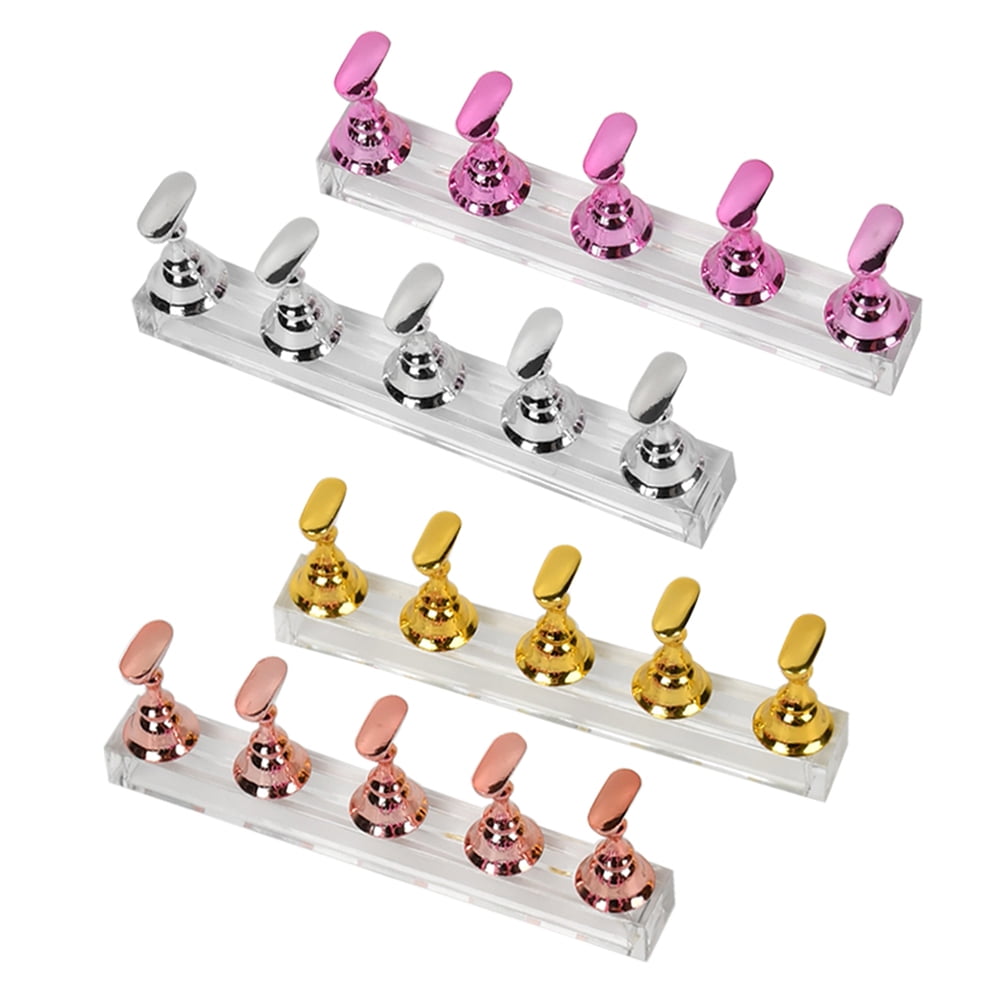 QLOUNI Set of 4 Nail Stand for Press on Nails Display 4 Color Nail Tips