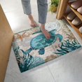 thumbnail image 3 of Sea Turtle Bath Rug,Nautical Starfish Area Rugs Water Absorption Doormat,Vintage Ocean Map Non Slip Bath Mat Carpet,Seagrass Soft Flannel Fluffy Plush Door Mats for Bathroom Kitchen Bedroom 18×30in, 3 of 6
