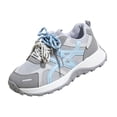 thumbnail image 2 of pwidon Women's Chunky Sneakers Athletic Shoes Platform Breathable Mesh Walking Running Casual Fashion Trainers Gray 5, 2 of 6
