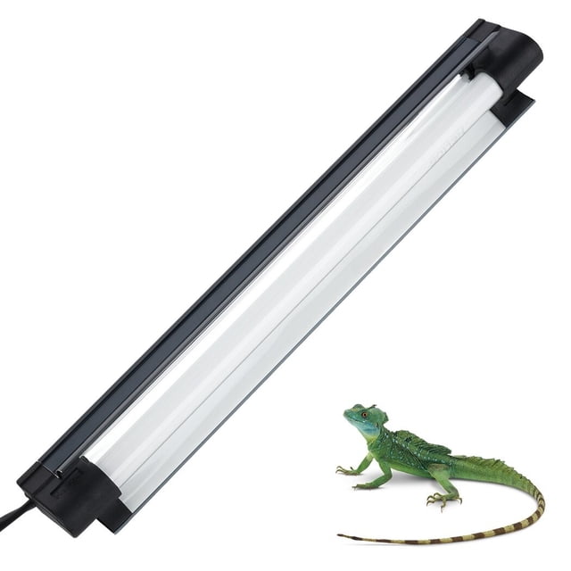 Lámpara UVB para reptiles T5 HO, kit combinado de iluminación UVB de 8 W para terrarios de reptiles, lámpara con reflector de aluminio curvado, iluminación UVB para anfibios tropicales y del desierto