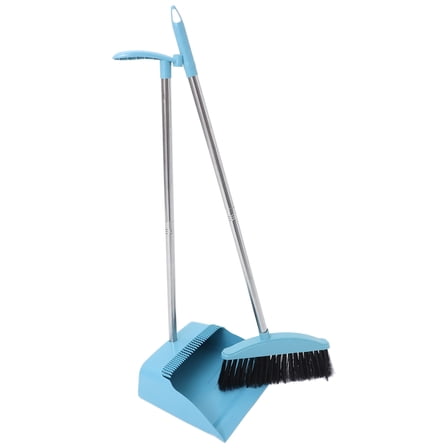 COMPUKAS Dust Pan With Long Handle For Cleaning Tools Blue Plastic 1 Set