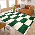 thumbnail image 1 of Checkered Rug 8x10-7x9 Rug - Green Checkered Rugs - Green and White Checkered Rug - Checkerboard Carpet - Christmas Checkered Home Room Decor - Checkered Home Decor Modern, 1 of 7
