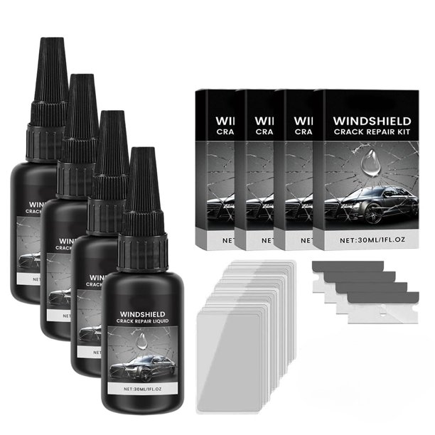 Kit de Reparación de Parabrisas con 30ml de Fluido de Reparación para Ventanas de Auto, Juego de Reparación de Grietas en Vidrio
