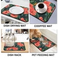 thumbnail image 4 of 2 Pack Washable Rubber Multicolored Flower Leaves Dish Drying Mats for Kitchen Counter Home Large Coffee Bar Pad Accessories and Decor for Utensils Stemware (2pcs 19.5''x12''), 4 of 6