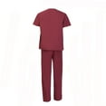 thumbnail image 3 of Unisex Nurse Reversible Scrubs Top Pants Set Workwear Professionals Healthcare Medical Uniform XS-3XL, 3 of 5