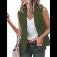 thumbnail image 1 of Chaleco Blazer Sin Mangas para Mujer, Informal, con Abertura Frontal, un Botón, Chaqueta de Verano con Bolsillos. Verde M, 1 of 6