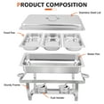 thumbnail image 2 of PRIJESSE 4 Pack Stainless Steel Food Warmers 9 QT Chafers and Buffet Warmers Sets with 1/3 Size pan Commercial Catering Chafers for Event, 2 of 8