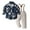 Blue, variant on XBASW Baby Kids Boys Gentleman Outfits Suit Set Long Sleeve Flower Dress Shirt with Detachable Suspenders Pants + Bowtie 6 Months -6 Years